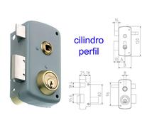 MCM Cerradura de sobreponer 2556BP 70-DCHA Pintada Cilindro Perfil
