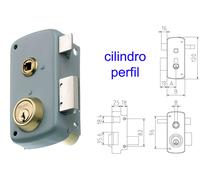 MCM Cerradura de Sobreponer 2556BP 70 Izquierda Pintada con Cilindro Perforado