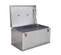 MCMUZKZS Caja de Herramientas de Acero Inoxidable Baúl Maleta Construcción Gruesa y Duradera Resistencia a Humedad y Lluvia Tapa con Soporte Hidráulico, 40x30x20cm