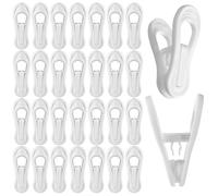 Mcnhbdgg Paquete de 50 Pinzas de Plástico Blancas para Perchas de Ropa de, de 7 cm, Multiusos, para Pantalones y