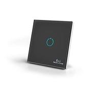 MCO Home S411 / Interruptor de Pared de Cristal con relé y Control de Escena, Negro, MH-S411