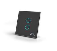 MCO Home Z-Wave Glass Touch Panel Switch, 2 relays, MH-S412, Black