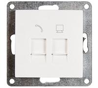 McPower Flair - Enchufe RJ45 y RJ11 para ISDN, Cat5, UP, color blanco