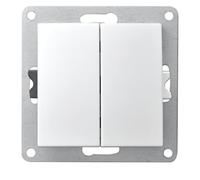 McPower Interruptor de serie | Flair | 2-fach 250V~/10A Montaje empotrado - Ideal para diversos estilos de decoración, blanco