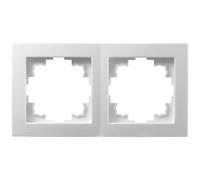 McPower Marco de 2 módulos | Flair | Doble marco para enchufes e interruptores, 152 x 81x 10mm blanco mate