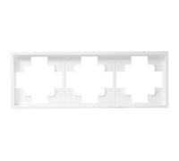McPower Marco de 3 compartimentos | Shallow | blanco mate, marco de cubierta para enchufes e interruptores, diseño moderno, fácil montaje