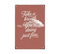 MCQWOMFQAK Encouraging Metal Sign Youre Doing Just Fine Tin Plaque for Man Cave Garage Workshop Dorm Wall Decoration 8 X 12 Inch