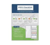 MDBJTCYZN Food Storage Rotation Chart First In Out FIFO Method Poster Canvas Wall-Art Print for Kitchen Decor(Framed,12x18inch(30x45cm))