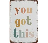 MDBJTCYZN Inspirational Metal Sign You Got This Boho Rainbow Wall-Art Classroom Playroom Nursery Bar Cafe 8 X 12 in