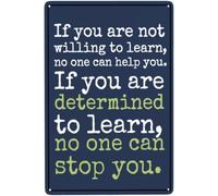 MDBJTCYZN Metal Tin Sign If You Are Not Willing To Learn No One Can Help Wall-Art for Kitchen Office Cubicle Home 8 X 12 in