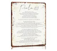 MDBJTCYZN Psalm 103 Metal Wall-Art Praise the Lord Forget Not His Benefits Distressed Finish Design Vintage Tin Sign for Reading Nook Den Bathroom 8 X 12 inch