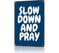 MDBJTCYZN Slow Down and Breathe Inspirational Metal Tin Sign Vintage Calming Quote Wall-Art for Living Room Bedroom Office 8 X 12 inch