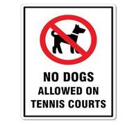 MDBJTCYZN Tennis Court Pet Ban Sign Industrial Metal Tin 12x8 Inch