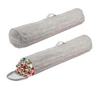 mDesign Bolsa de Transporte para envoltorios de Regalo - Bolso Organizador de Fibra sintética para Rollos de Papel de Regalo - Organizador portátil con asa para Rollos Largos de Papel - Gris y Beige