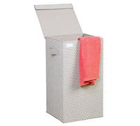 mDesign Cubo de ropa para lavado gris claro - Cesto plegable para colada - Cesta para ropa sucia con tapa - Ideal como bolsa para guardar ropa durante viajes - Portátil, con asas - Plástico