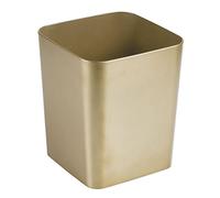 mDesign Elegante papelera de baño de plástico - Versátil cubo de basura cuadrado para el cuarto de baño - Estable papelera de diseño, también útil para el despacho o la cocina - color latón