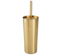 mDesign Escobilla de baño Estrecha de Acero - Clásico escobillero de baño para Aseo de Invitados o baño Principal - Práctico Accesorio de baño con portaescobilla - Dorado latón