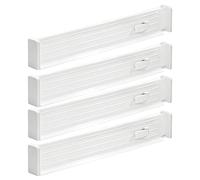 mDesign Juego de 4 organizadores para cajones - Separadores de cajones para la cocina o el dormitorio - Láminas de plástico para dividir cajones - Blanco