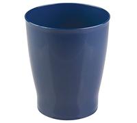 mDesign Round Plastic Bathroom Garbage Can, 1.25 Gallon Wastebasket, Garbage Bin, Trash Can for Bathroom, Bedroom, and Kids Room - Small Trash Can - Fyfe Collection - Navy Blue