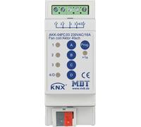 MDT, actuador de conmutación KNX, 4 canales, 16 A, con regulación, 1 unidad.