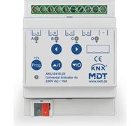 MDT, actuador KNX para interruptores/persianas, 4/2 canales, 16 A, con regulación, 1 unidad.