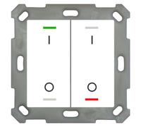 MDT BE-TAL5502.B1 Interruptor luminoso "Taster Light" 55, doble interruptor, RGB-W, blanco puro brillante, con función de encendido/apagado