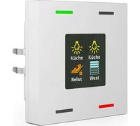 MDT KNX, interruptor de luz de 55 x 55 mm, 4 vías, con pantalla de color, color blanco puro brillante, 1 unidad.