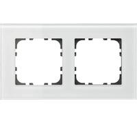 MDT KNX, marco, para 2 elementos, de vidrio, blanco, 1 unidad.