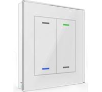 MDT KNX, panel de control de vidrio II, modelo Light, doble, RGBW, con sensor de temperatura, vidrio blanco, color neutro, 1 unidad.