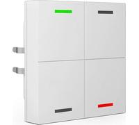 MDT KNX, pulsador de luz de 55 x 55 mm, 4 vías, con conexión neutra, sensor de temperatura, color blanco puro brillante, 1 unidad.