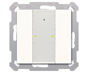 MDT RF-TA55A2.01: Pulsador KNX RF+Funk de 2 teclas, versión "Plus", con actuador, color blanco brillante, compatible con ETS5