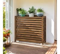 MDXVRKYBC Cubre Aire Acondicionado Exterior De Madera con Persianas Funcionales Y Diseño Estético Que Oculta El Aire Acondicionado Y Mejora Tu Jardín(85x35x75cm)