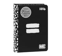 ME - Agenda diaria de 16 meses Medium 2025-2026, edición clásica, tapa blanda con gráficos en relieve y 512 páginas, ideal para escuela secundaria, superior y universidad, 12 x 16,5 cm, color negro