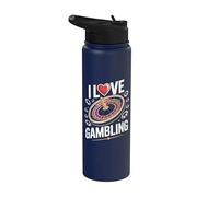 Me encanta el entusiasta del casino de juegos de azar Stainless Steel Insulated Water Bottle