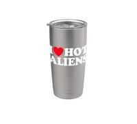 Me encanta Hot Aliens Funny Extraterrestre SciFi ET Space UFO Vaso térmico de acero inoxidable de doble pared
