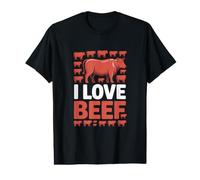 Me encantan los fanáticos de la Barbacoa de ganadería de Vacas Camiseta gráfica económica