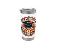 Me gradué ¿Puedo comer algo de pizza ahora? Broma de graduación de amante Vaso térmico de acero inoxidable de doble pared