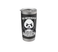 Me pondré negro hasta que hagan un oso panda de color más oscuro Vaso térmico de acero inoxidable de doble pared