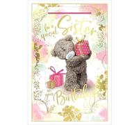 Me To You Bear Tarjeta de cumpleaños holográfica 3D para hermana especial ALM93092