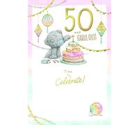 Me To You Tarjeta de cumpleaños número 50 de Tatty Teddy, 50 y fabuloso - Colección oficial 15 x 23 cm