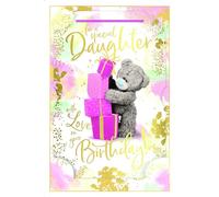 Me To You Tarjeta de Felicitación Cumpleaños con Acabado Fotográfico, Diseño de Oso y Pila de Regalos, Tarjetas de Cumpleaños, 15 x 22,8 cm