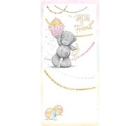 Me To You Tatty Teddy Special Friend With Cupcake Tarjeta de felicitación de cumpleaños de 4 x 8 pulgadas, colección oficial