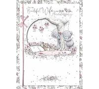 Me to You Tatty Teddy Tarjeta de aniversario de boda hecha a mano con texto en inglés Beautiful Wife, colección oficial ABL01016