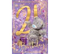 Me To You Tatty Teddy - Tarjeta de cumpleaños número 21, diseño lenticular 3D, 15,24 x 22,86 cm, colección oficial