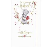Me To You Tatty Teddy - Tarjeta de San Valentín, diseño de oso de marido con adorno y sobre, 7 x 11 pulgadas, colección oficial
