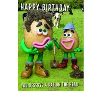 Me To You Violent Veg - Tarjeta de cumpleaños divertida con texto en inglés Pat On The Head
