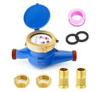MEANLIN MEASURE 3/4" BSP Acoplamientos Contador de agua Contador de agua fría para jardín o hogar, 20 mm Medición en metros cúbicos