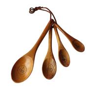 Measuring Spoons, Wooden Kitchen Scoop Set, Rustic Cooking Accessories, Interactive Farmhouse Style Design, Ideal para Beans, Sugar, Honey, Salt, and Dry Ingredient Use 5,31 x 3,35 x 2,36 pulgadas