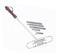 Meat Branding Iron Kit - 55 letras del alfabeto para mensajes personalizados de barbacoa - Marcador de carne de acero inoxidable con mango de madera - Herramientas de parrilla para 27 cm