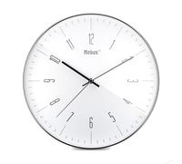 Mebus Designer Quarz-Wanduhr in Metall-Optik, hochwertiges Quarzwerk, 30 cm Durchmesser, Farbe: Chrome/Silber, Modell 18950